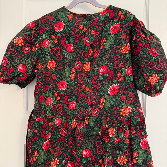 Vintage 90’s kids girls dress: green and red roses. - Picture 1 of 6